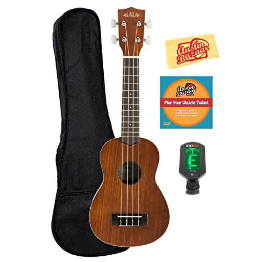 KA-S Mahogany Soprano Ukulele Bundle with Gig Bag Clip-On Tuner Austin Bazaar Instructional DVD and Polishing Cloth
KA-S Mahogany Soprano Ukulele Bundle with Gig Bag Clip-On Tuner Austin Bazaar Instructional DVD and Polishing Cloth