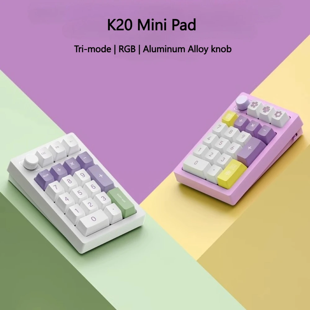VTER K20Мини-цифровая клавиатура, беспроводная трехрежимная прокладка, RGB с возможностью горячей замены и ручкой, механическая клавиатура для офисного учета OMK/VIA
VTER K20Мини-цифровая клавиатура, беспроводная трехрежимная прокладка, RGB с возможностью горячей замены и ручкой, механическая клавиатура для офисного учета OMK/VIA