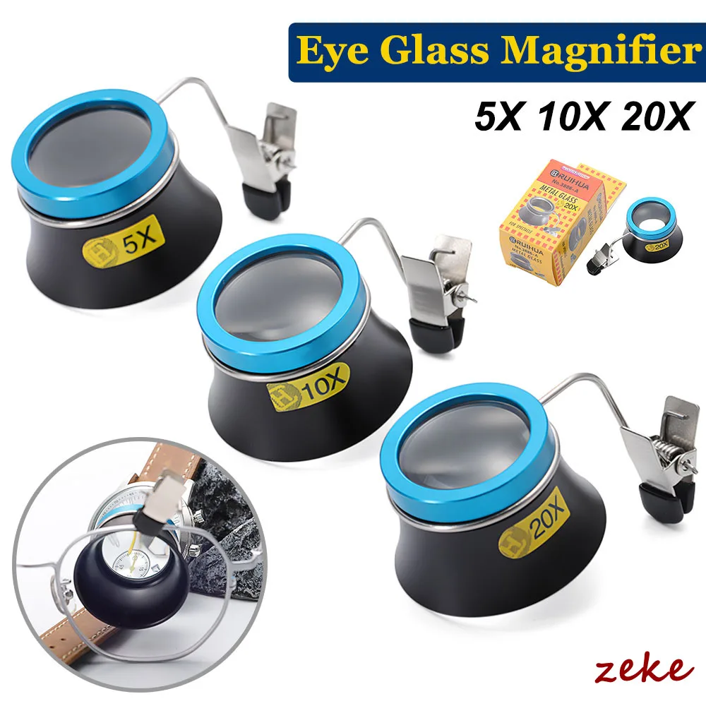 5X 10X 20X Eye Glass Magnifier Clip-On Eye Loupe Magnifying Lens Portable Eyepiece Process Operation Watchmakers Repair Tool Kit
5X 10X 20X Eye Glass Magnifier Clip-On Eye Loupe Magnifying Lens Portable Eyepiece Process Operation Watchmakers Repair Tool Kit