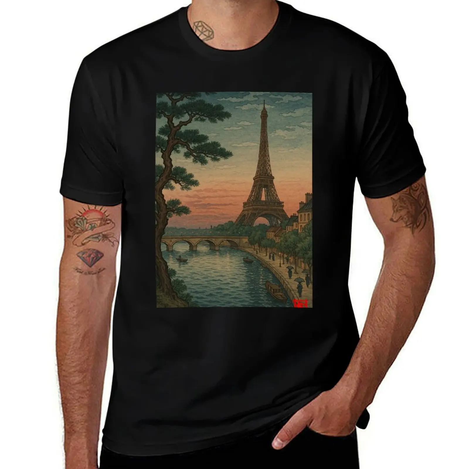 Paris View - Utagawa Hiroshige Style T-Shirt graphics luxury t-shirt blue archive vintage clothes cotton t shirt men
Paris View - Utagawa Hiroshige Style T-Shirt graphics luxury t-shirt blue archive vintage clothes cotton t shirt men