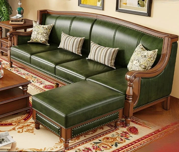 PYJ American leather sofa first layer cowhide cherry wood light luxury high-end furniture sofa
PYJ American leather sofa first layer cowhide cherry wood light luxury high-end furniture sofa