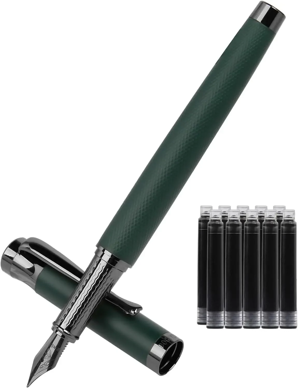 Luxury Fountain Pen Set, Medium Nib, Smooth Writing, 10 Ink Cartridges & Converter, Gift Case for Men & Women, Green
Luxury Fountain Pen Set, Medium Nib, Smooth Writing, 10 Ink Cartridges & Converter, Gift Case for Men & Women, Green