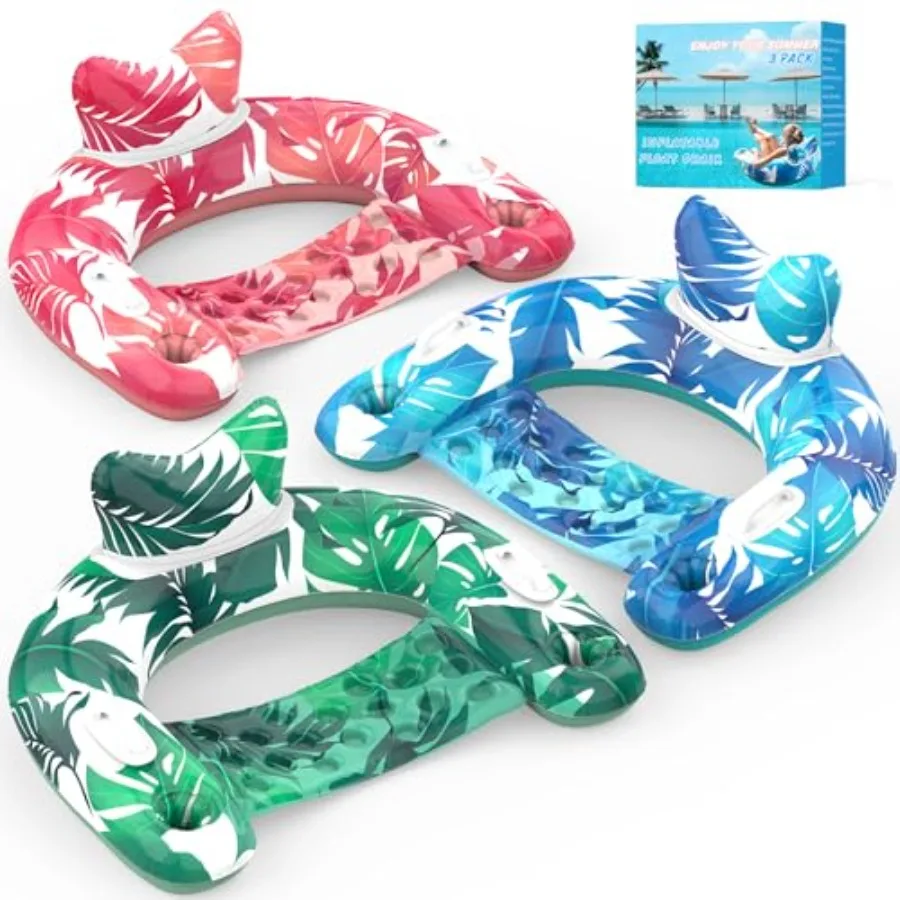 Pool Floats, 3 Pack Inflatable Pool Float Chairs with Cupholders and Handles, Pool Floats Adult and Perfect for Pool Lake and R
Pool Floats, 3 Pack Inflatable Pool Float Chairs with Cupholders and Handles, Pool Floats Adult and Perfect for Pool Lake and R