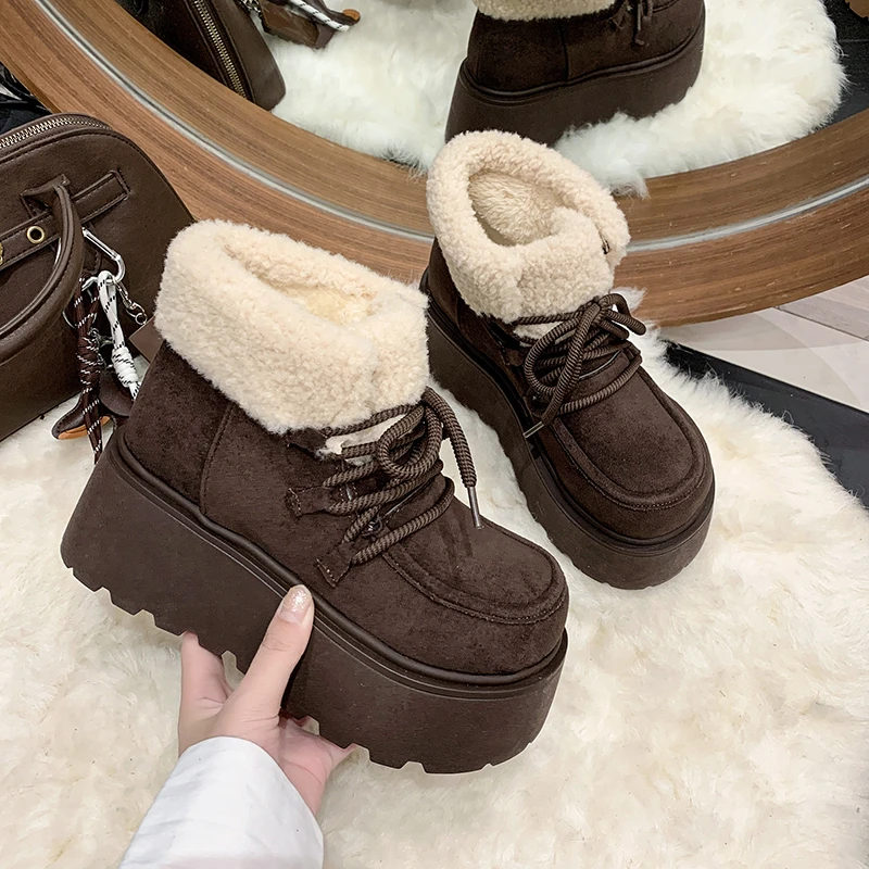 Winter Chunky Platform Women Fur Snow Boots Keep Warm Thick Sole Warm Cotton Short Booties Shoes Zapatos Mujer
Winter Chunky Platform Women Fur Snow Boots Keep Warm Thick Sole Warm Cotton Short Booties Shoes Zapatos Mujer