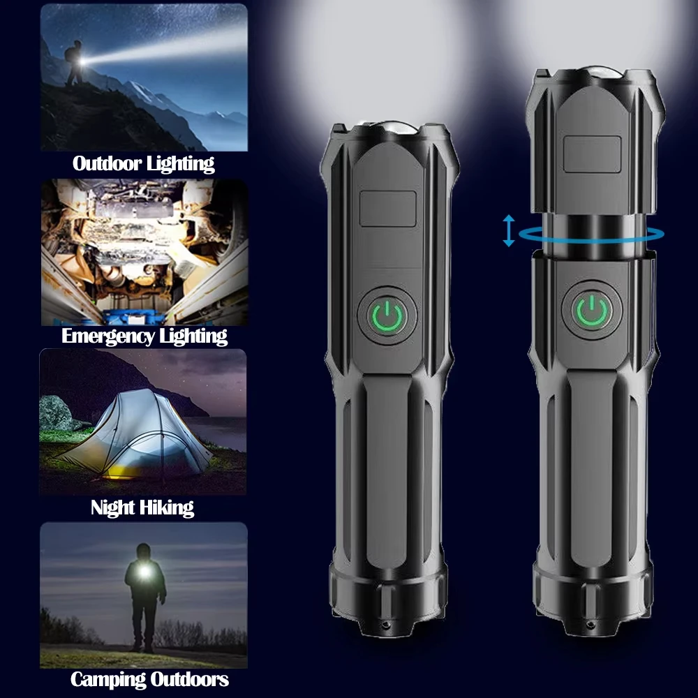 Rechargeable Household Outdoor Ultra Bright Telephoto Zoom Small Portable Flashlight
Rechargeable Household Outdoor Ultra Bright Telephoto Zoom Small Portable Flashlight
