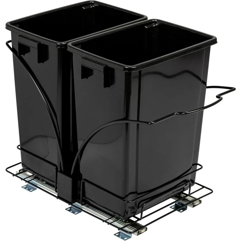 Glidez Chrome-Plated Steel Pull-Out/Slide-Out Discreet Double 9 Gallon Plastic Trash Cans and Recycling Bin
Glidez Chrome-Plated Steel Pull-Out/Slide-Out Discreet Double 9 Gallon Plastic Trash Cans and Recycling Bin