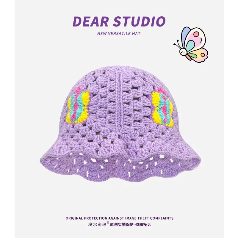 Ins Korean Cute Dopamine Butterfly Knitted Hollow Bucket Hat Spring and Autumn Sweet Hand Crocheted Dome Versatile Basin Cap
Ins Korean Cute Dopamine Butterfly Knitted Hollow Bucket Hat Spring and Autumn Sweet Hand Crocheted Dome Versatile Basin Cap