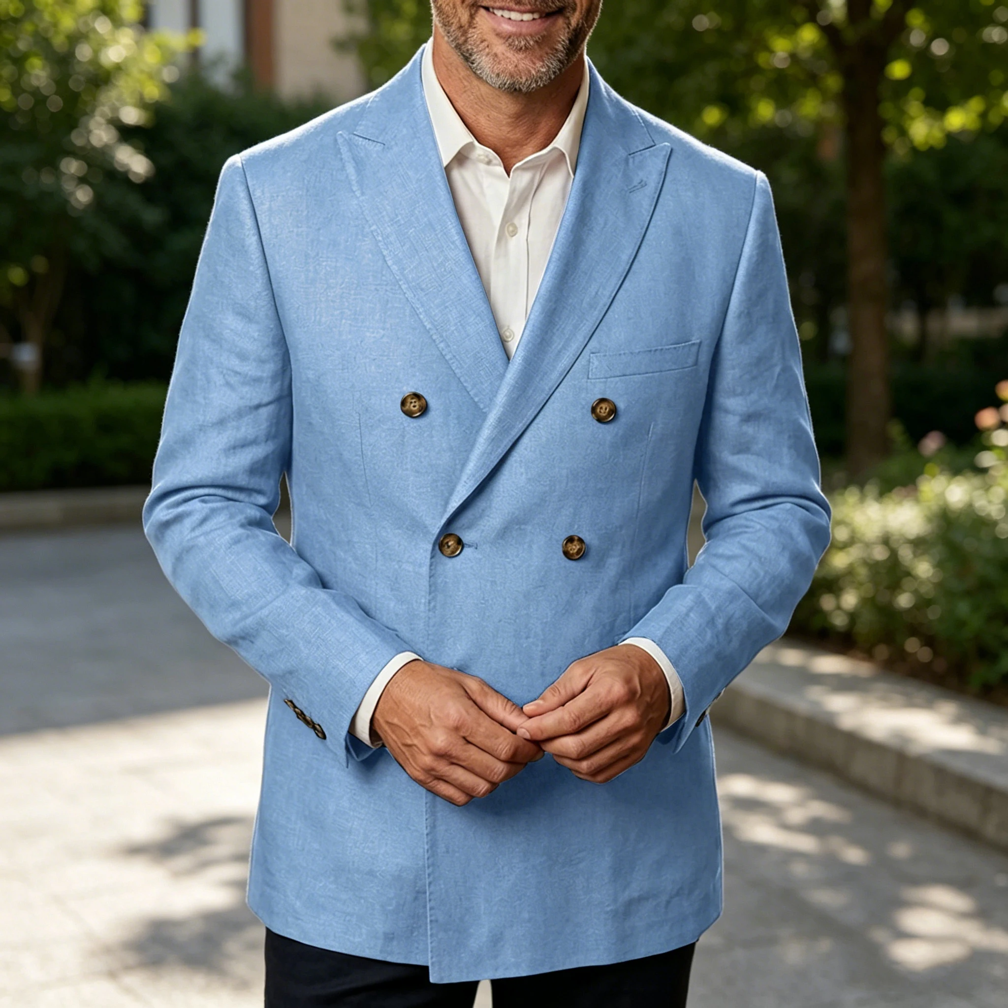 Men's Unlined Linen Blazer Double Breasted Casual Business Suit Jacket Slim Fit Formal Coat For Wedding Party Office Streetwear
Men's Unlined Linen Blazer Double Breasted Casual Business Suit Jacket Slim Fit Formal Coat For Wedding Party Office Streetwear