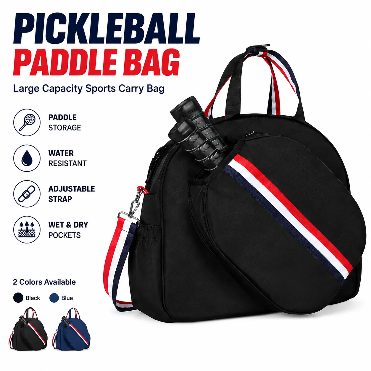 Pickleball Paddle Bag Large Capacity Sports Shoulder Bag Tennis Racket Gym Carry Bag Wet Dry Pocket Adjustable Strap
Pickleball Paddle Bag Large Capacity Sports Shoulder Bag Tennis Racket Gym Carry Bag Wet Dry Pocket Adjustable Strap