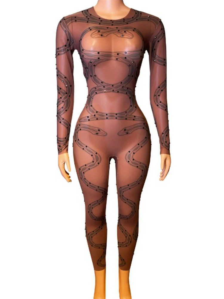 High Quality Hot Stamping Sexy Perspective Mesh Printed Elastic Jumpsuit New Fashion Custom Women'S Bodysuit
High Quality Hot Stamping Sexy Perspective Mesh Printed Elastic Jumpsuit New Fashion Custom Women'S Bodysuit