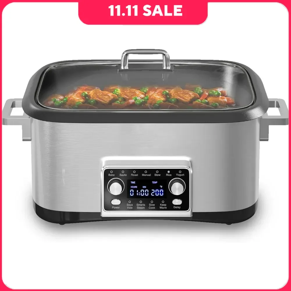 8 Qt Slow Cooker with Nonstick Inner Pot, 1250W Digital Programmable and LED Display & Timer, 12-IN-1 Multi Cooker
8 Qt Slow Cooker with Nonstick Inner Pot, 1250W Digital Programmable and LED Display & Timer, 12-IN-1 Multi Cooker