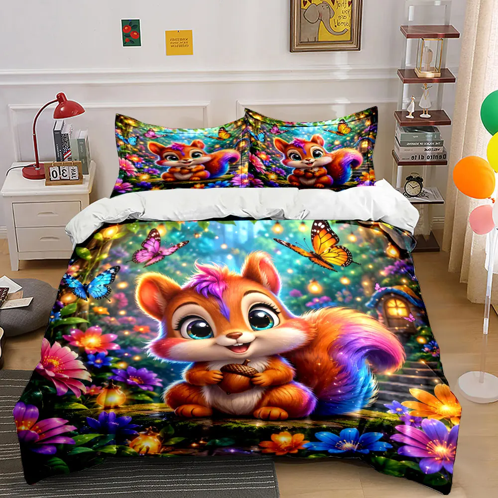 Colorful squirrel in enchanted forest Bedding Set for Kids Luxury Gift 3pcs Digital Print Comforter Set Soft Comfortable
Colorful squirrel in enchanted forest Bedding Set for Kids Luxury Gift 3pcs Digital Print Comforter Set Soft Comfortable