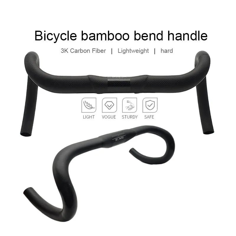 3K Carbon Fiber Road Bike Bend Handlebar with External Cable Bamboo Shape 31.8mm Clamp Diameter 380-460mm Bicycle Accessory
3K Carbon Fiber Road Bike Bend Handlebar with External Cable Bamboo Shape 31.8mm Clamp Diameter 380-460mm Bicycle Accessory