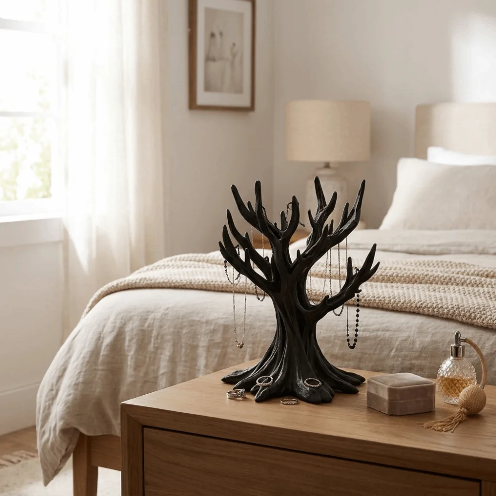 Retro Tree Shaped Jewelry Display Stand Plastic Standing Earring Display Stand Branch-Shaped Tree Ornaments Desktop Organizer
Retro Tree Shaped Jewelry Display Stand Plastic Standing Earring Display Stand Branch-Shaped Tree Ornaments Desktop Organizer