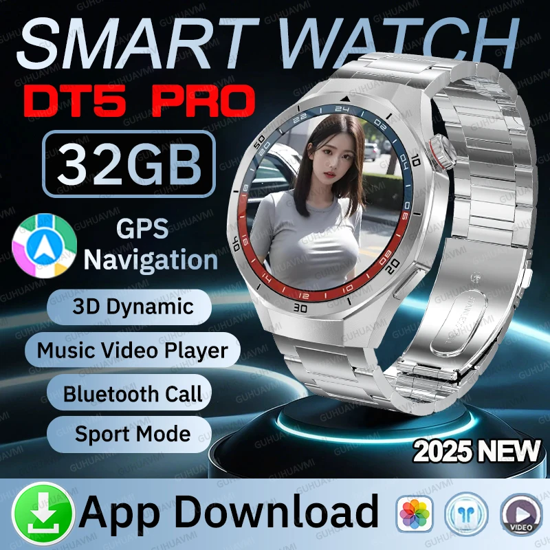 Часы 2025 GT5 Pro, 32 ГБ, большая память, SmartWatch, GPS-навигация, MP3/MP4-плеер, приложение Download ChatGPT NFC Sport Trackr, HD Talk Watch
Часы 2025 GT5 Pro, 32 ГБ, большая память, SmartWatch, GPS-навигация, MP3/MP4-плеер, приложение Download ChatGPT NFC Sport Trackr, HD Talk Watch