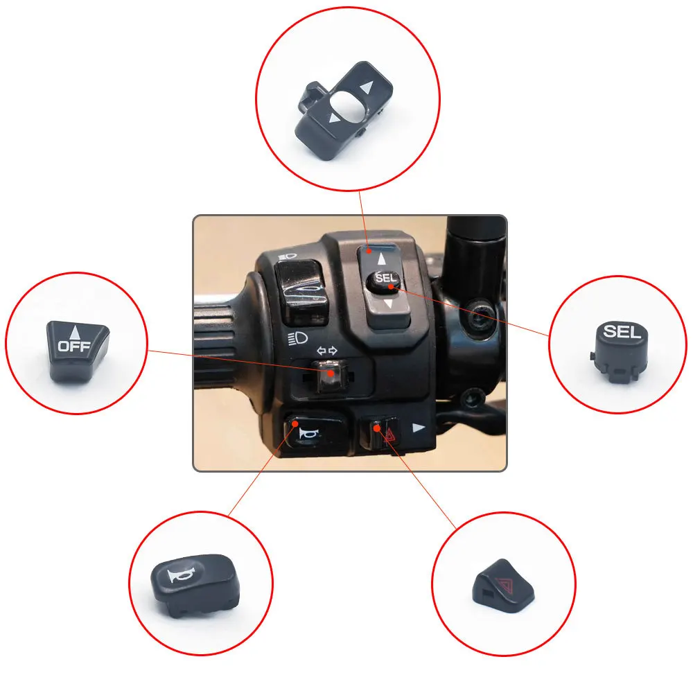 For Kawasaki Z900 ZX-4RR hazard lights, left-hand handlebar horn, turn signal, headlight switch buttons
For Kawasaki Z900 ZX-4RR hazard lights, left-hand handlebar horn, turn signal, headlight switch buttons
