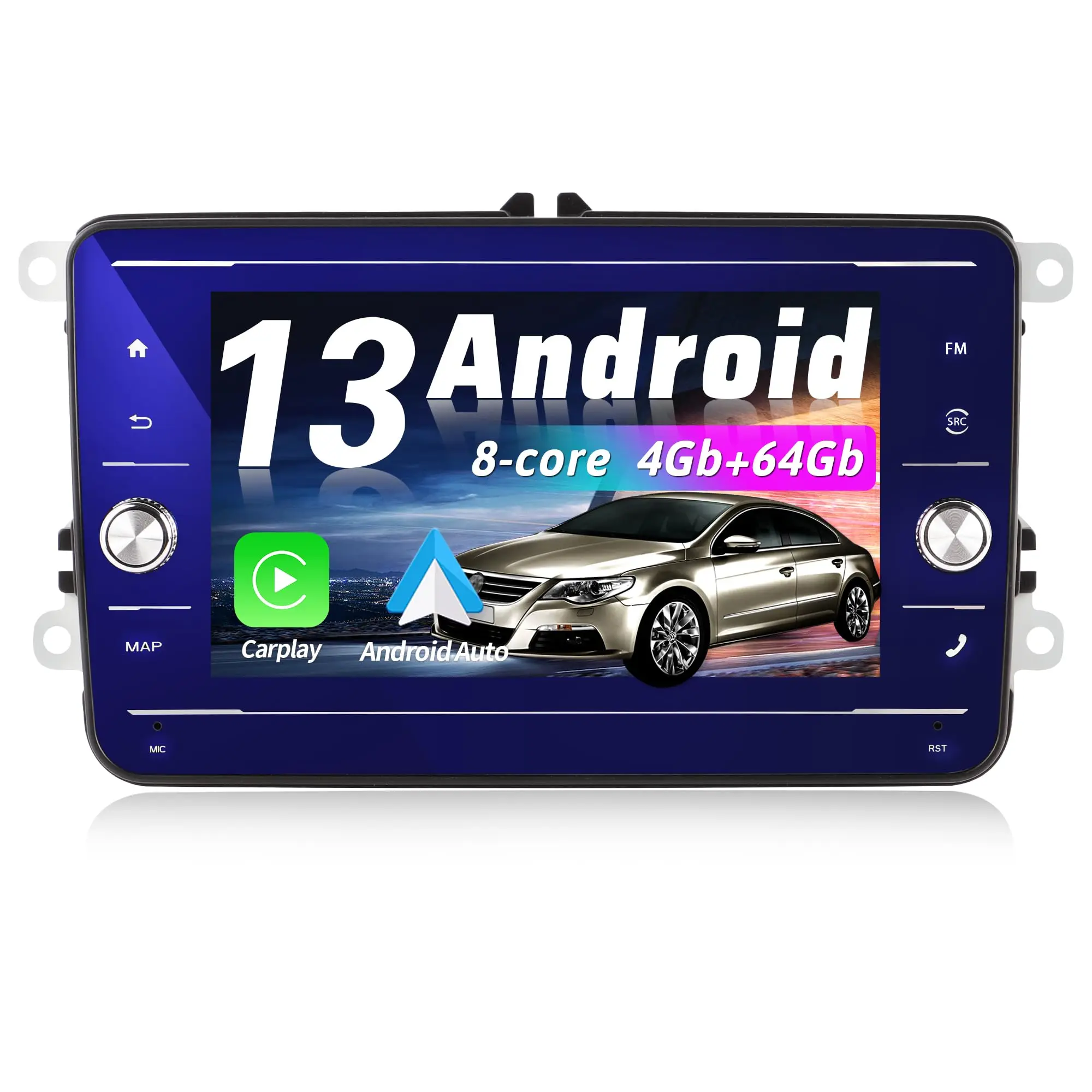 Android car radio for VW Golf 5 6 Polo Passat B6 B7 Carplay Android Auto, Bluetooth, FM radio, SWC, Rear camera, 4G,WIFI,4+64G
Android car radio for VW Golf 5 6 Polo Passat B6 B7 Carplay Android Auto, Bluetooth, FM radio, SWC, Rear camera, 4G,WIFI,4+64G