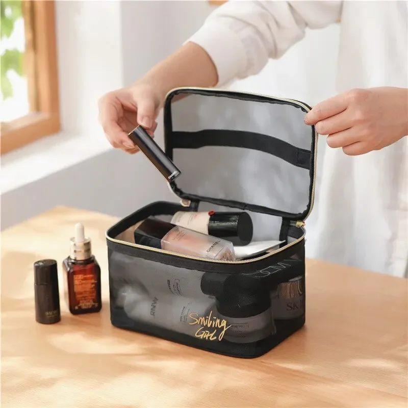 Mesh Cosmetic Bag Large Capacity Portable Travel Organizer Wash Bag High-grade Transparent Tidy Categorized Storage
Mesh Cosmetic Bag Large Capacity Portable Travel Organizer Wash Bag High-grade Transparent Tidy Categorized Storage