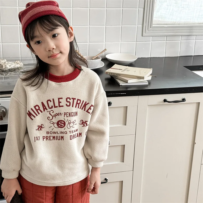 Autumn Winter New Children Fleece Sweatshirt Cotton Boys Casual Pullover Girls Letter Print Plus Velvet Tops Kids Warm Clothes
Autumn Winter New Children Fleece Sweatshirt Cotton Boys Casual Pullover Girls Letter Print Plus Velvet Tops Kids Warm Clothes