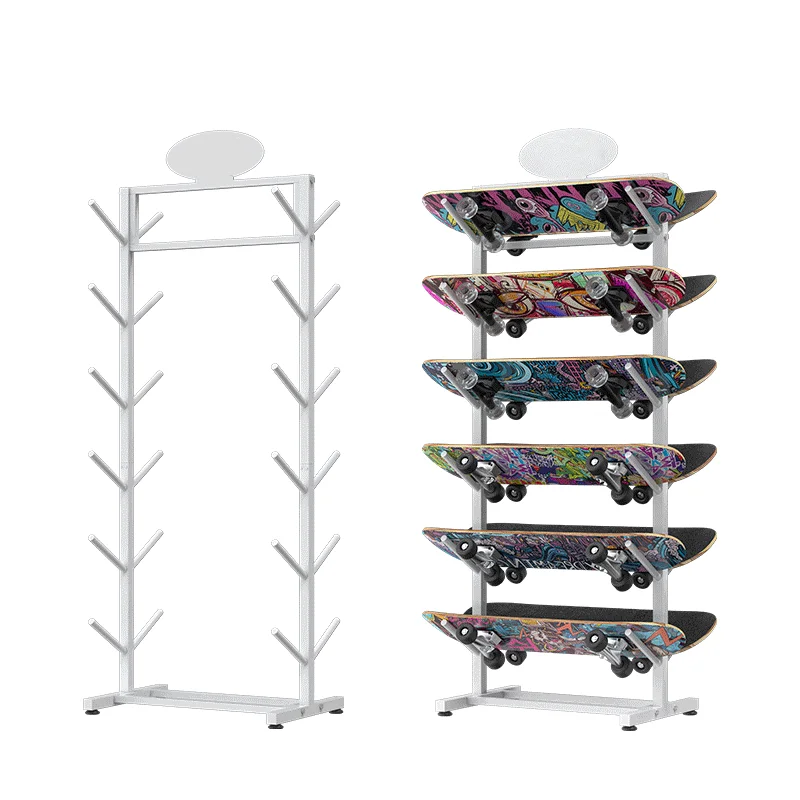 Custom Sports Store Floor Skateboard Metal Display Ski Stand Board Scooter Holder Surfboard Rack
Custom Sports Store Floor Skateboard Metal Display Ski Stand Board Scooter Holder Surfboard Rack