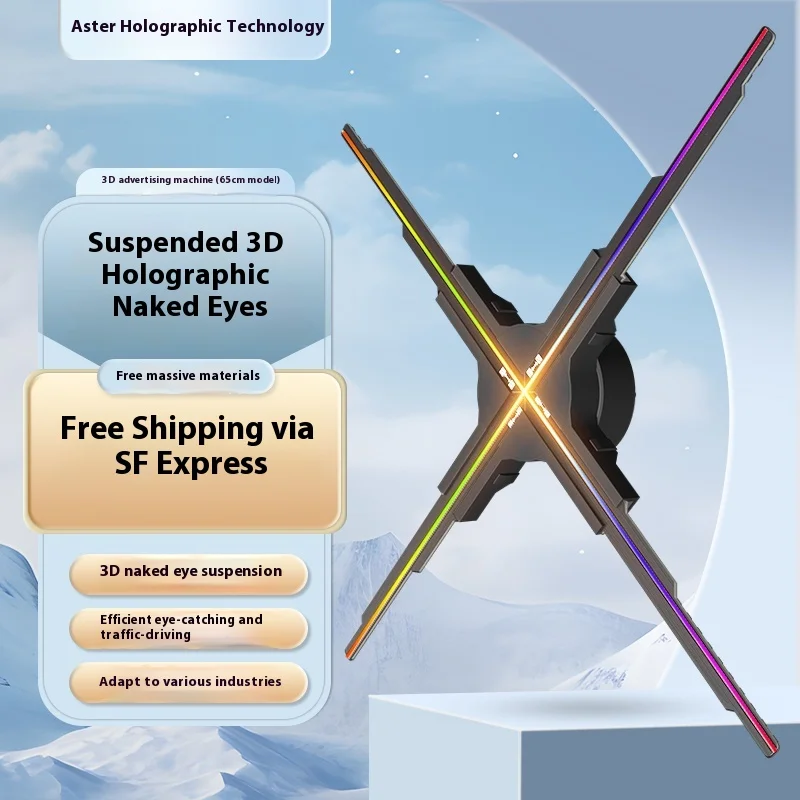 Naked Eye 3D Holographic Fan Screen Floating Stereo HD Projection 65cm Display Rotating Air Imaging Advertising Machine
Naked Eye 3D Holographic Fan Screen Floating Stereo HD Projection 65cm Display Rotating Air Imaging Advertising Machine