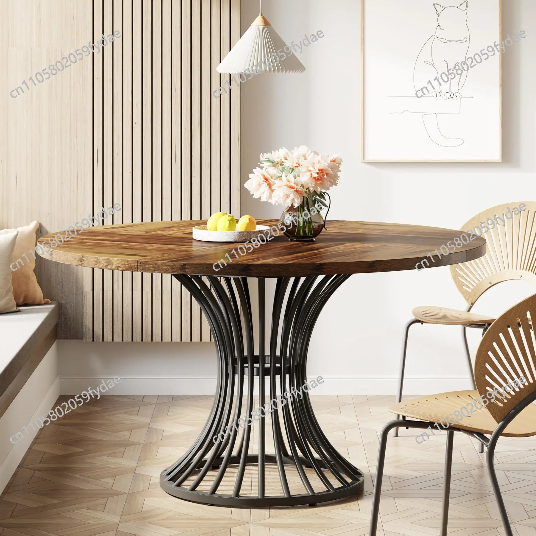 Round Dining Table for 4-6 People,Farmhouse Dinning Room Table Circle Kitchen Table, Industrial Dinner Table
Round Dining Table for 4-6 People,Farmhouse Dinning Room Table Circle Kitchen Table, Industrial Dinner Table
