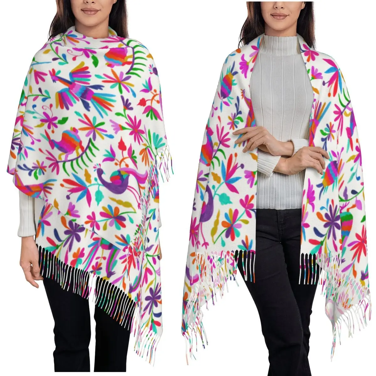 Мексиканский шарф Otomi с птицами и цветами, Мексиканский шарф с кисточками, женские мягкие теплые шали и накидки, большая осенне-зимняя шаль
Мексиканский шарф Otomi с птицами и цветами, Мексиканский шарф с кисточками, женские мягкие теплые шали и накидки, большая осенне-зимняя шаль