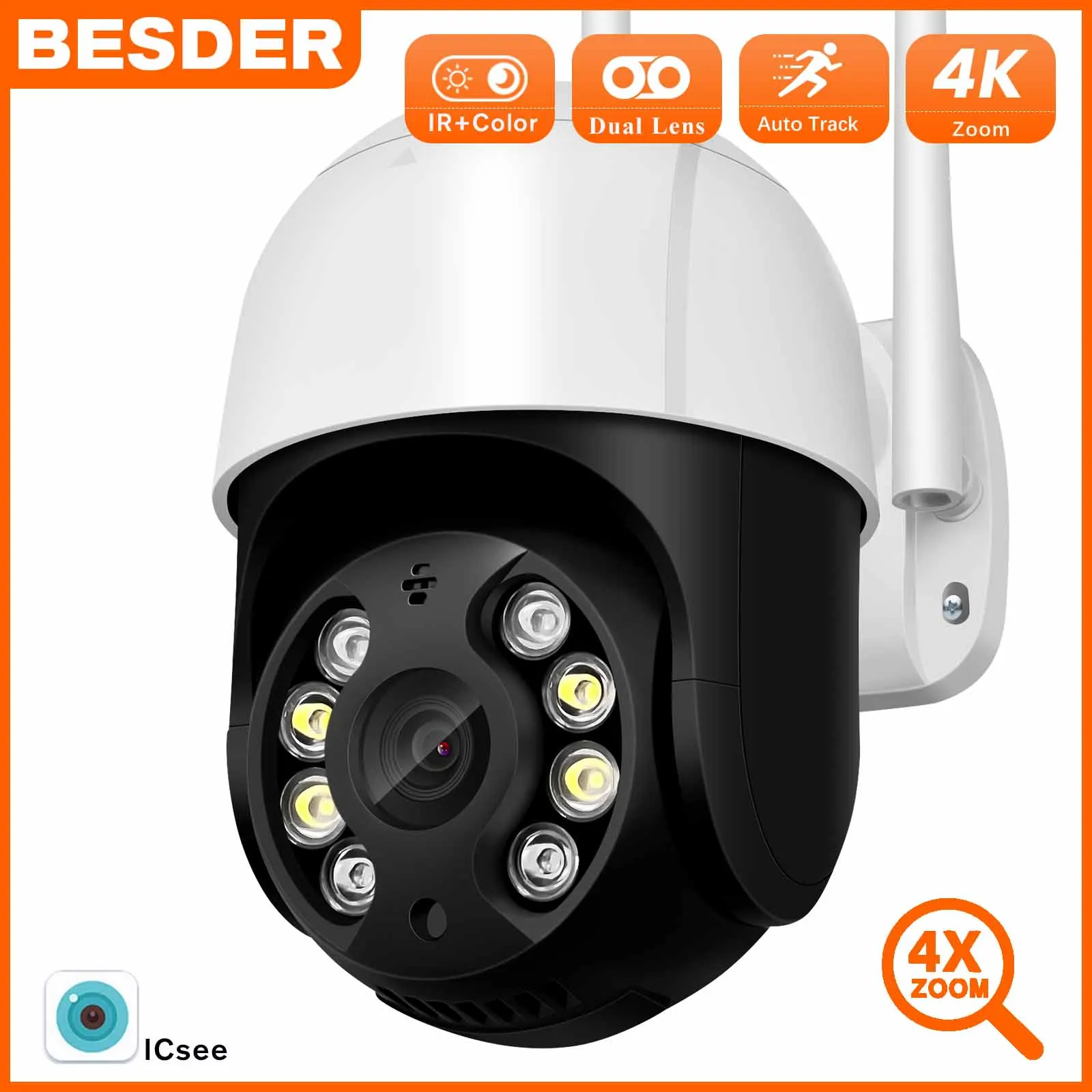 BESDER 8MP PTZ Беспроводная камера 4X Цифровой зум Искусственный интеллект Обнаружение 2Way Аудио Беспроводная камера видеонаблюдения Домашняя камера наблюдения
BESDER 8MP PTZ Беспроводная камера 4X Цифровой зум Искусственный интеллект Обнаружение 2Way Аудио Беспроводная камера видеонаблюдения Домашняя камера наблюдения