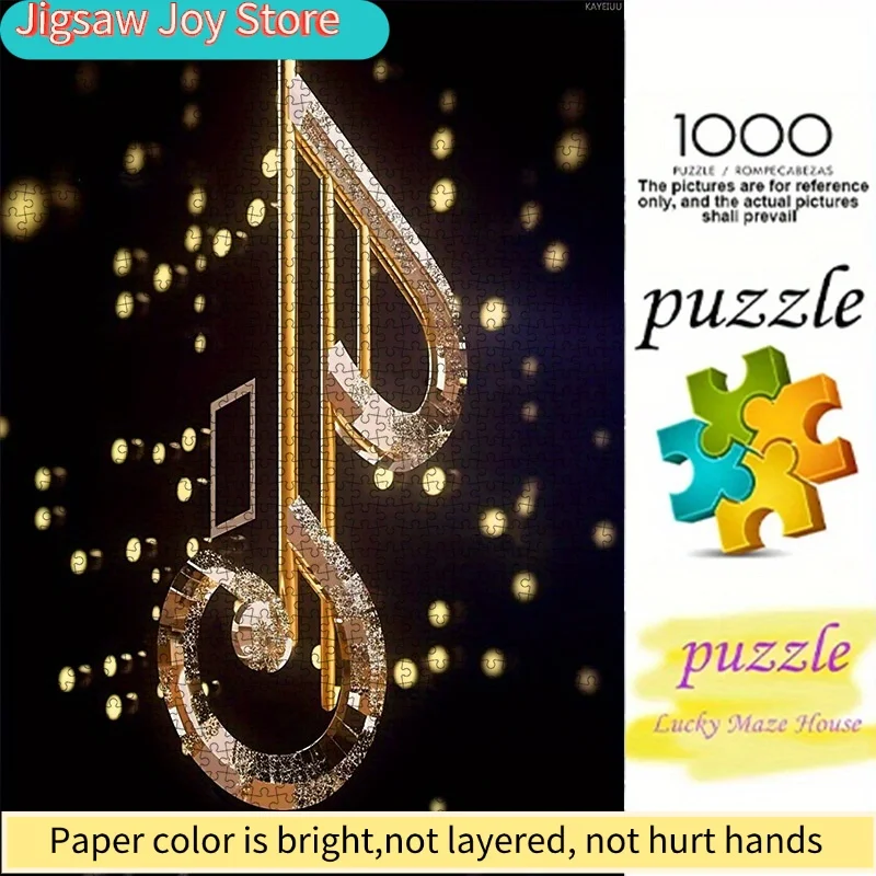 Набор для творчества: бумажный пазл с золотыми музыкальными нотами, высококачественный белый картон. Подходит для родителей и детей.
Набор для творчества: бумажный пазл с золотыми музыкальными нотами, высококачественный белый картон. Подходит для родителей и детей.