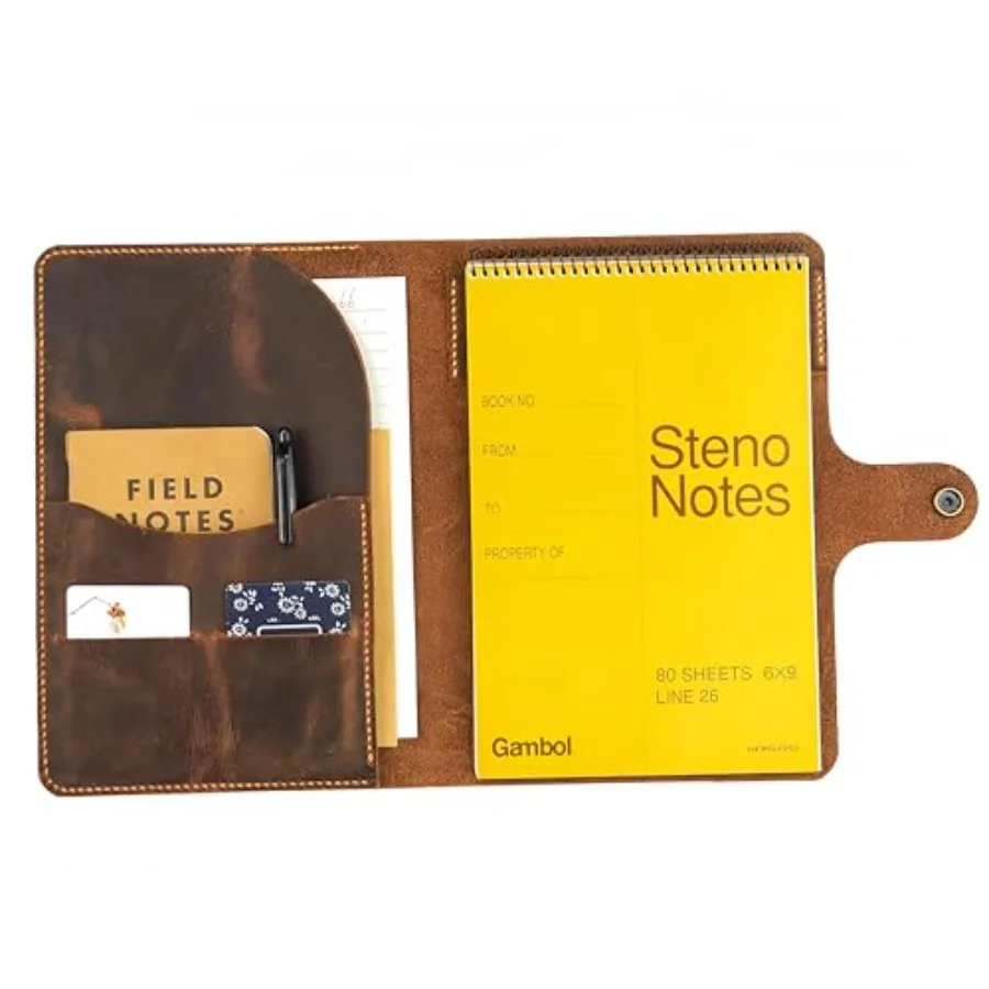 Genuine Leather Cover for Top Steno Pad 6" x 9" notepad leather cover portfolio Compatible with Rocketbook Flip Executive Size
Genuine Leather Cover for Top Steno Pad 6" x 9" notepad leather cover portfolio Compatible with Rocketbook Flip Executive Size