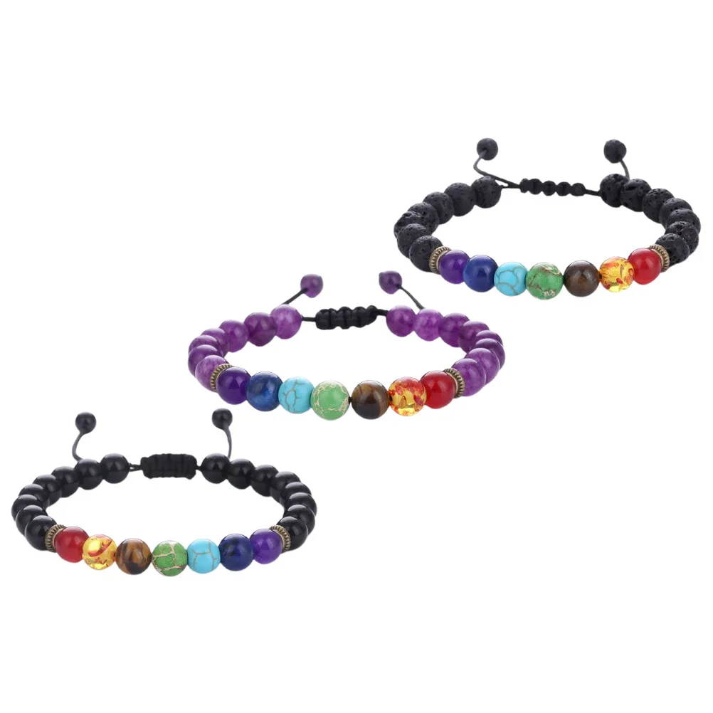 3pcs Adjustable Woven Stone Beads Bracelets Seven Chakras Bracelet For Women Daily Wear Party Yoga Hand Chains Wrist Decors
3pcs Adjustable Woven Stone Beads Bracelets Seven Chakras Bracelet For Women Daily Wear Party Yoga Hand Chains Wrist Decors
