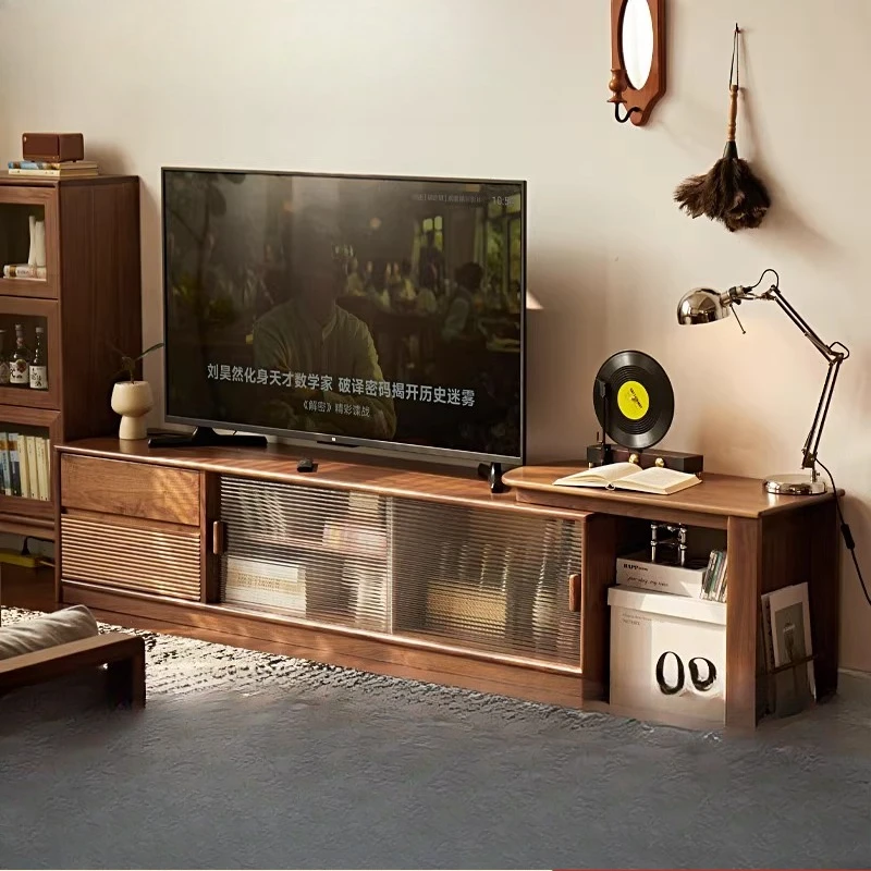 Solid wood TV cabinet Black walnut TV cabinet Telescopic TV cabinet Nordic living room 
Solid wood TV cabinet Black walnut TV cabinet Telescopic TV cabinet Nordic living room