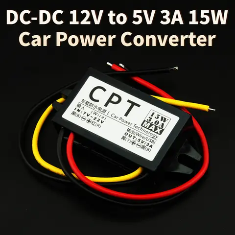 DC-DC 12V a 5V 3A 15W convertidor de corriente para coche Micro Mini USB convertidor regulador adaptador de salida fuente de alimentación de pantalla Led para coche