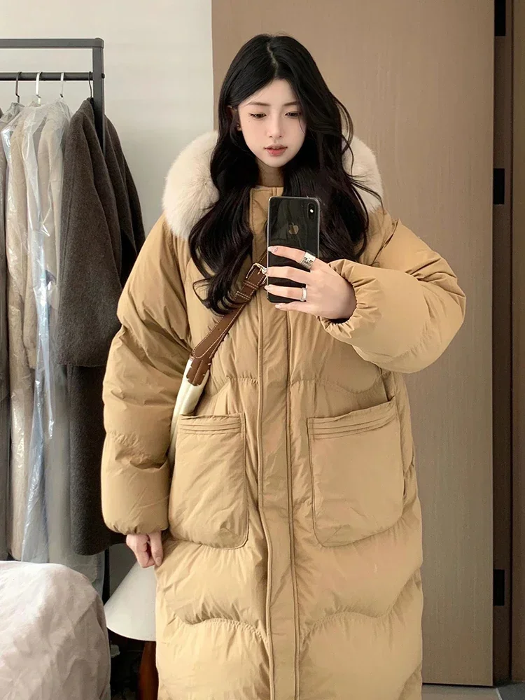 College Style Cotton Jacket for Women in Winter 2024, New Hooded Plush Medium To Long, Thick and Warm Cotton Coat, Trendy
College Style Cotton Jacket for Women in Winter 2024, New Hooded Plush Medium To Long, Thick and Warm Cotton Coat, Trendy