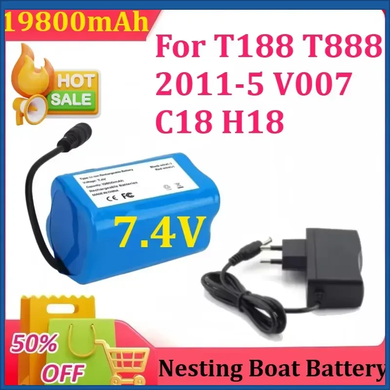 7.4V 19800mAh Battery with USB Charger for T188 T888 2011-5 V007 C18 H18 Remote Control RC Fishing Bait Boat Spare Battery
7.4V 19800mAh Battery with USB Charger for T188 T888 2011-5 V007 C18 H18 Remote Control RC Fishing Bait Boat Spare Battery