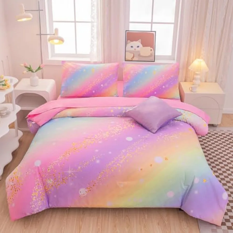 Bedding Set Size 6-Piece Reversible Girls Comforter with Deep-Pocket Sheet, Design, Whole-Piece Filling, Machine Washable Bed-i
Bedding Set Size 6-Piece Reversible Girls Comforter with Deep-Pocket Sheet, Design, Whole-Piece Filling, Machine Washable Bed-i