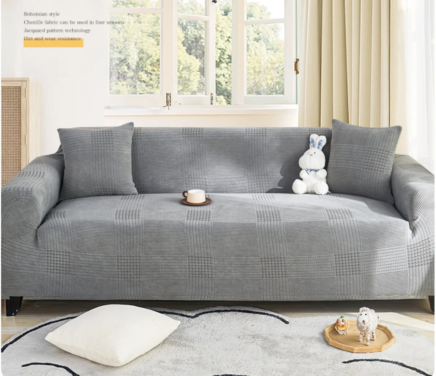 Thick Adjustable Elastic Sofa Cover for Living Room Jacquard Sofa Covers Couch Covers Furniture Protection for Pets and Kids
Thick Adjustable Elastic Sofa Cover for Living Room Jacquard Sofa Covers Couch Covers Furniture Protection for Pets and Kids