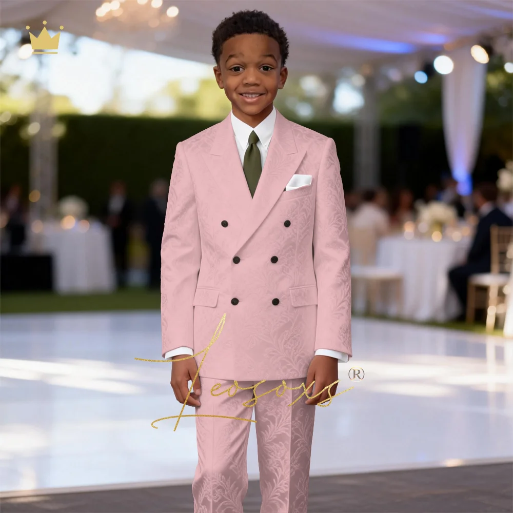 Boys 2 Piece Pink Jacquard Double-Breasted Suit Blazer & Pants Set Premium Formal Attire for Luxury Celebrations
Boys 2 Piece Pink Jacquard Double-Breasted Suit Blazer & Pants Set Premium Formal Attire for Luxury Celebrations