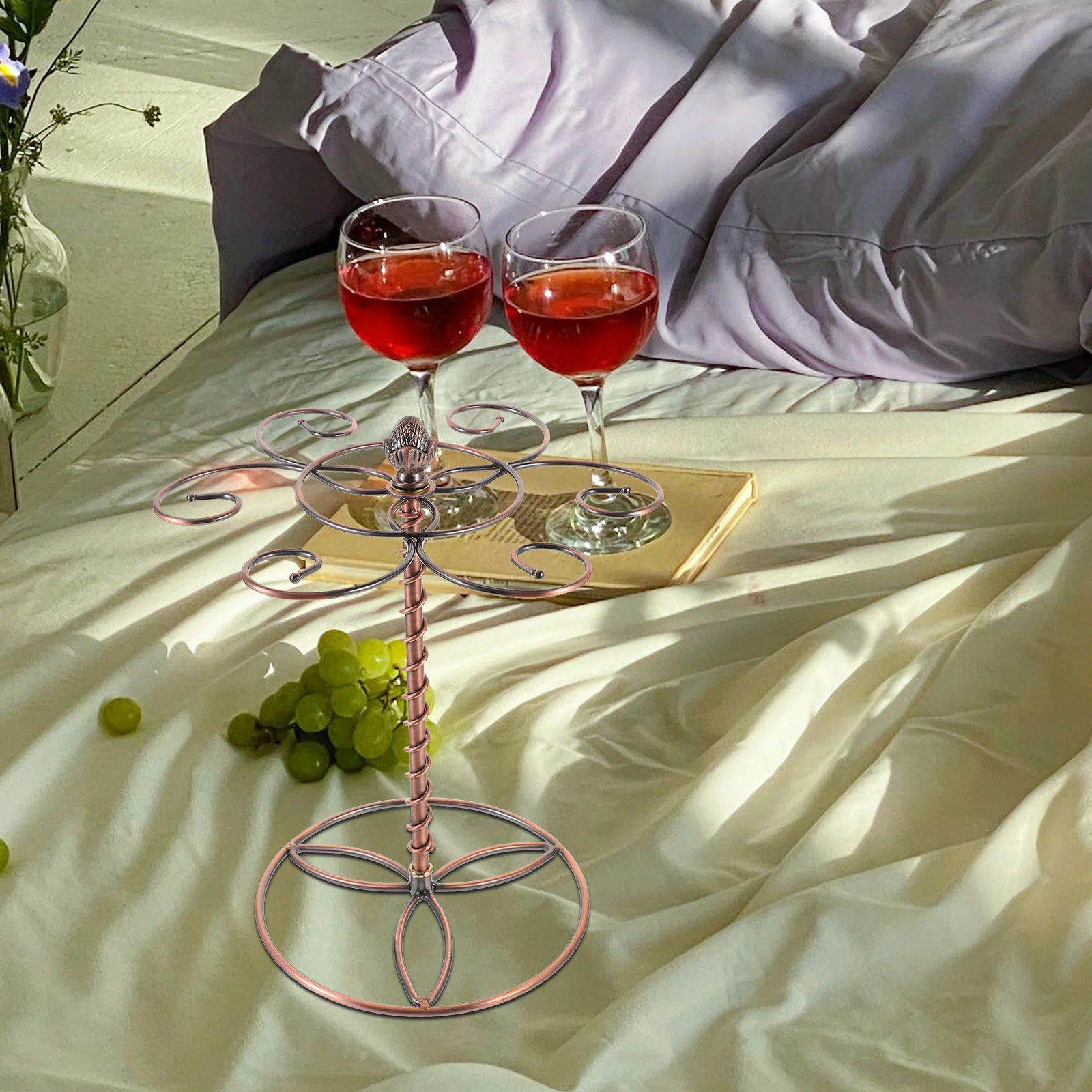 Wine Glass Hanging Rack Iron 6 Glass Holder Compact Space Saving Wine Cup Tabletop Organizer Cup Holder Iron Stemware Rack 
Wine Glass Hanging Rack Iron 6 Glass Holder Compact Space Saving Wine Cup Tabletop Organizer Cup Holder Iron Stemware Rack