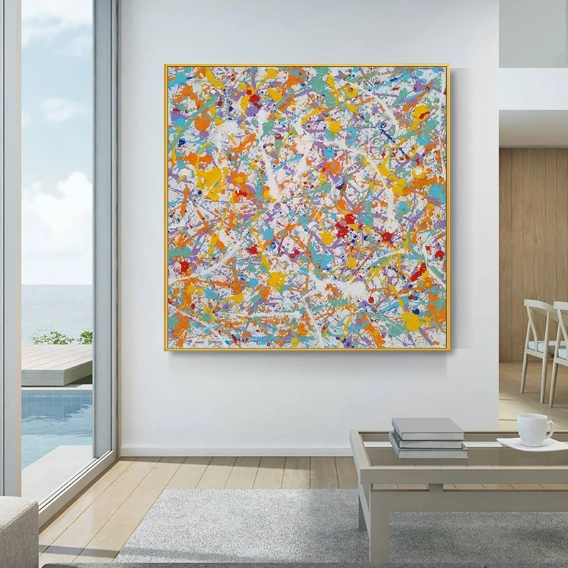 Pure Hand-painted Decorative Painting Jackson Pollock Color Abstract Lines Living Room Bedroom Art Hanging Painting Frameless
Pure Hand-painted Decorative Painting Jackson Pollock Color Abstract Lines Living Room Bedroom Art Hanging Painting Frameless