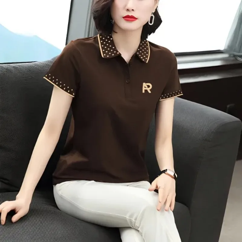 Women's Y2K Cotton Polka Dot Trim Polo Shirt Summer Short Sleeve Casual Top
Women's Y2K Cotton Polka Dot Trim Polo Shirt Summer Short Sleeve Casual Top
