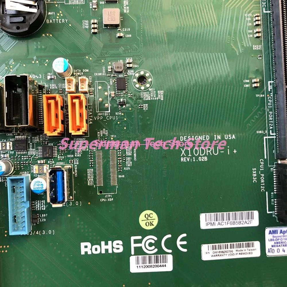 For Supermicro server Motherboard E5-2600 v4/v3 Family LGA2011 DDR4 X10DRU-i+
For Supermicro server Motherboard E5-2600 v4/v3 Family LGA2011 DDR4 X10DRU-i+