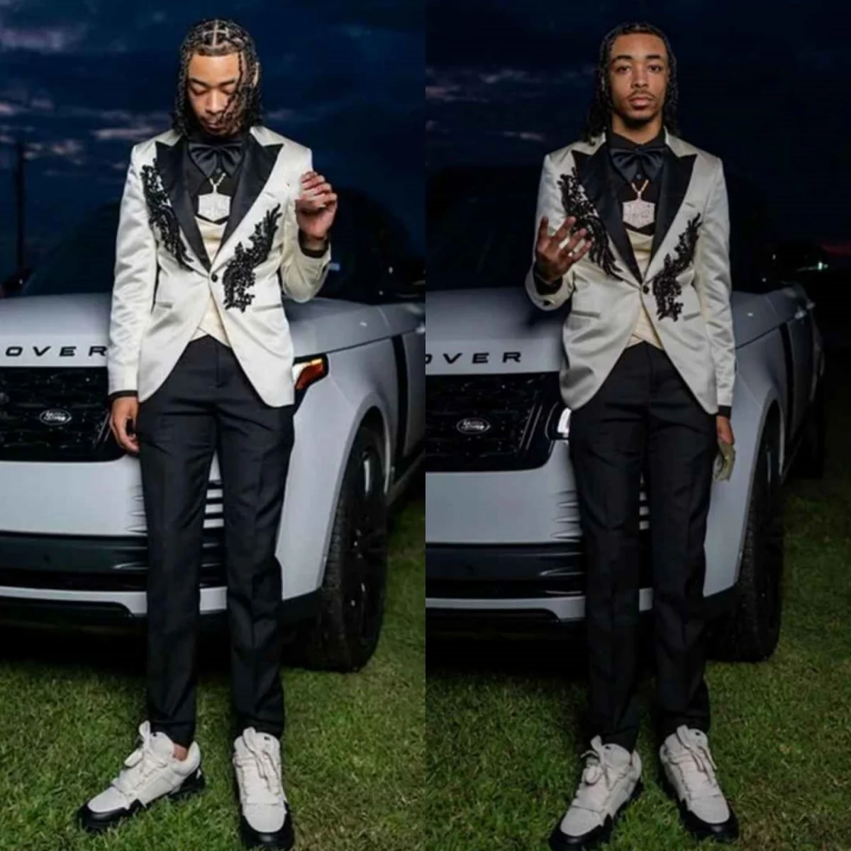 Fashion Appliques Men Suits One Button 2 Pieces Peaked Lapel Wedding Groom Tuxedos Prom Male Outfit Customized
Fashion Appliques Men Suits One Button 2 Pieces Peaked Lapel Wedding Groom Tuxedos Prom Male Outfit Customized