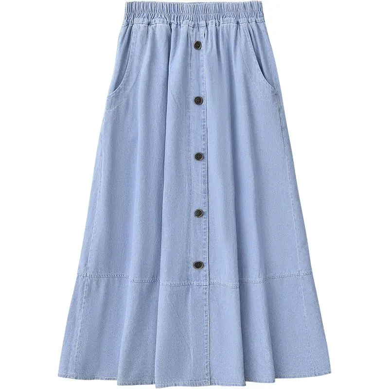 Women's Clothing Korean Elastic High Waist A-Line Denim Skirt Summer Fashionable Button Patchwork Pleated Skirts for Female 2023
Women's Clothing Korean Elastic High Waist A-Line Denim Skirt Summer Fashionable Button Patchwork Pleated Skirts for Female 2023
