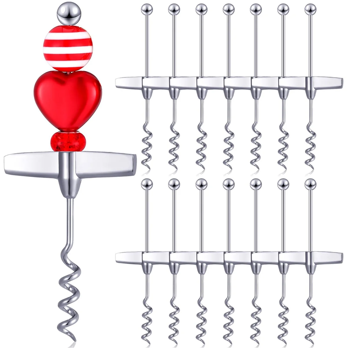 15 Pcs Travel Corkscrew Wine Bottle Opener Beadable Wine Cork Remover for Bar Restaurant Kitchen Beverage Gifts
15 Pcs Travel Corkscrew Wine Bottle Opener Beadable Wine Cork Remover for Bar Restaurant Kitchen Beverage Gifts