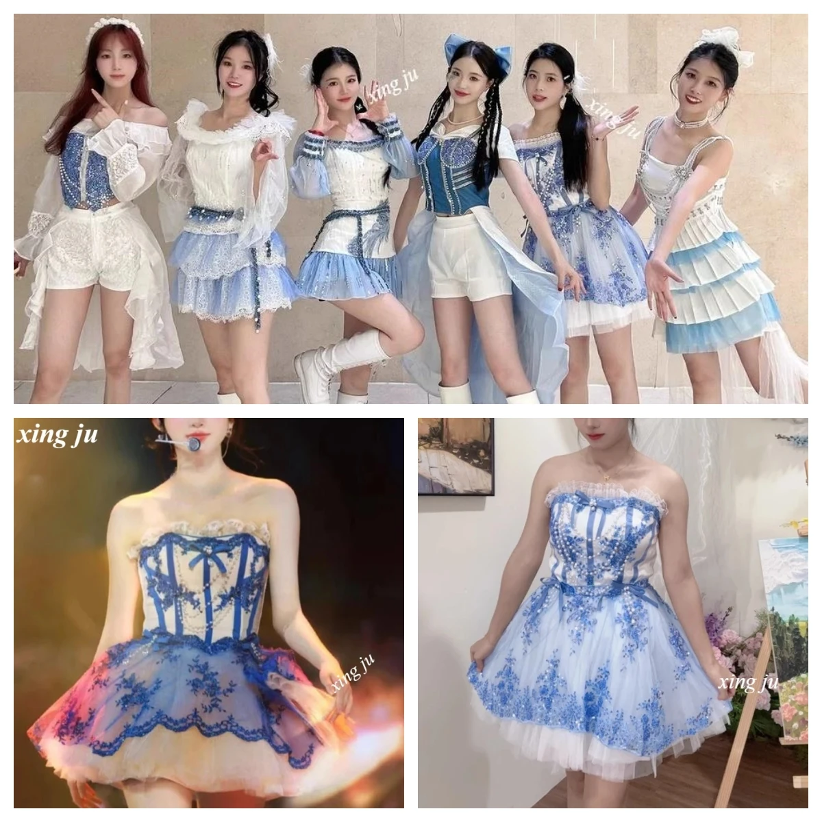 Xing Ju Kpop Korean Singer Jazz Dance Costume Women Sexy Strapless Lace Short Dress Female Birthday Party Stage Performance Wear
Xing Ju Kpop Korean Singer Jazz Dance Costume Women Sexy Strapless Lace Short Dress Female Birthday Party Stage Performance Wear