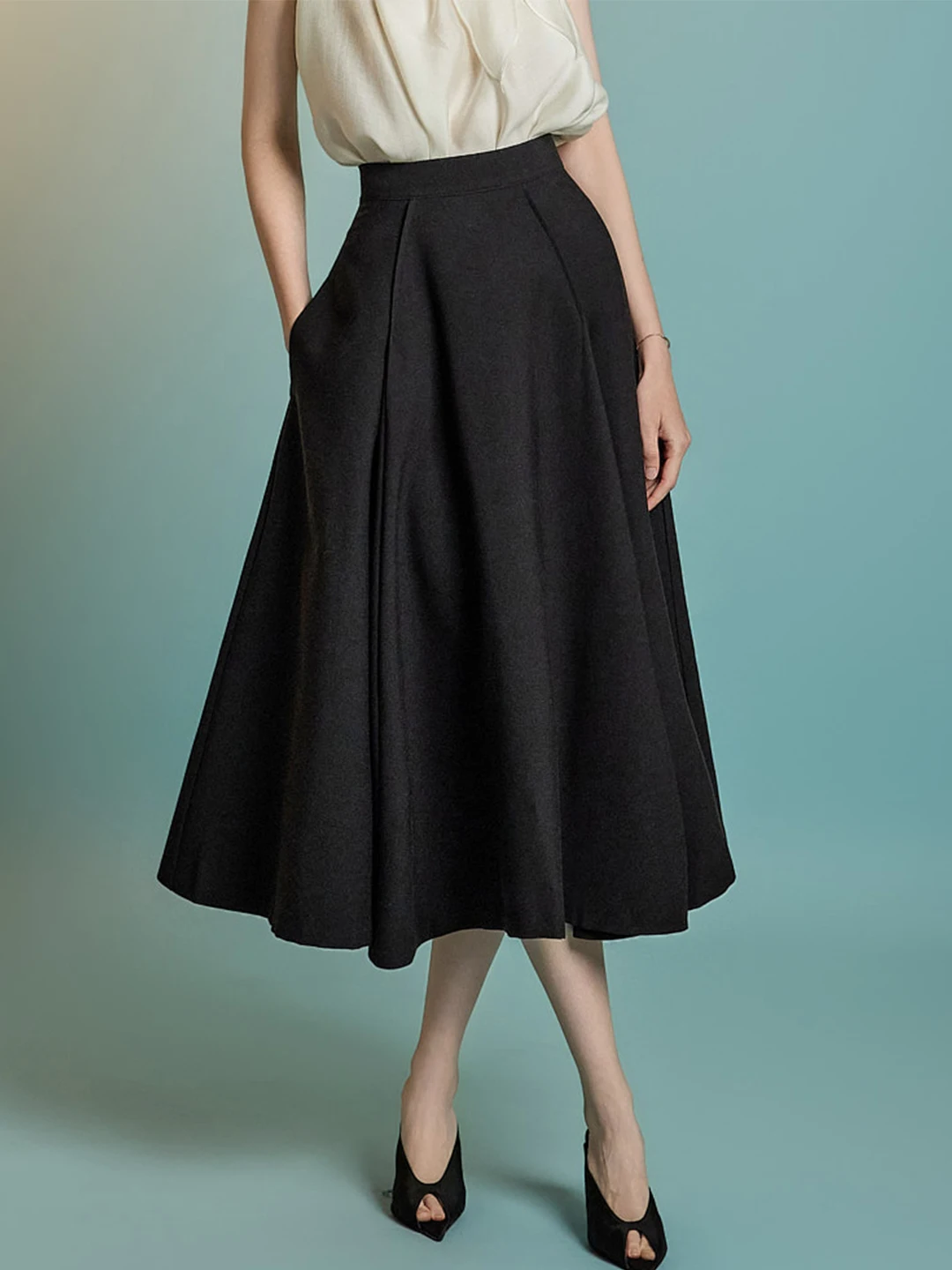 High Waist Bell Bottom Midi Skirt with Pockets Versatile Spring Summer New Arrival Women's Casual A-Line Skirt Polyester Blend
High Waist Bell Bottom Midi Skirt with Pockets Versatile Spring Summer New Arrival Women's Casual A-Line Skirt Polyester Blend