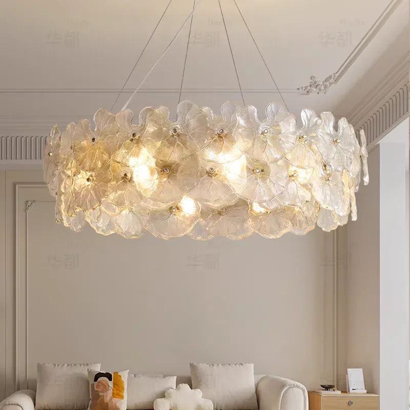 GELITAYIN Luxury Lotus Leaf Glass Chandelier Flower Room Decor Led Light Living Dining Bedroom Villa Pendant Lamp Indoor Lightin
GELITAYIN Luxury Lotus Leaf Glass Chandelier Flower Room Decor Led Light Living Dining Bedroom Villa Pendant Lamp Indoor Lightin