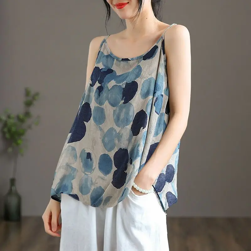 Vintage Printing Loose Tanks Summer New Off Shoulder Sleeveless Plus Size Thin Trend T Shirt Tops Casual Fashion Women Clothing
Vintage Printing Loose Tanks Summer New Off Shoulder Sleeveless Plus Size Thin Trend T Shirt Tops Casual Fashion Women Clothing