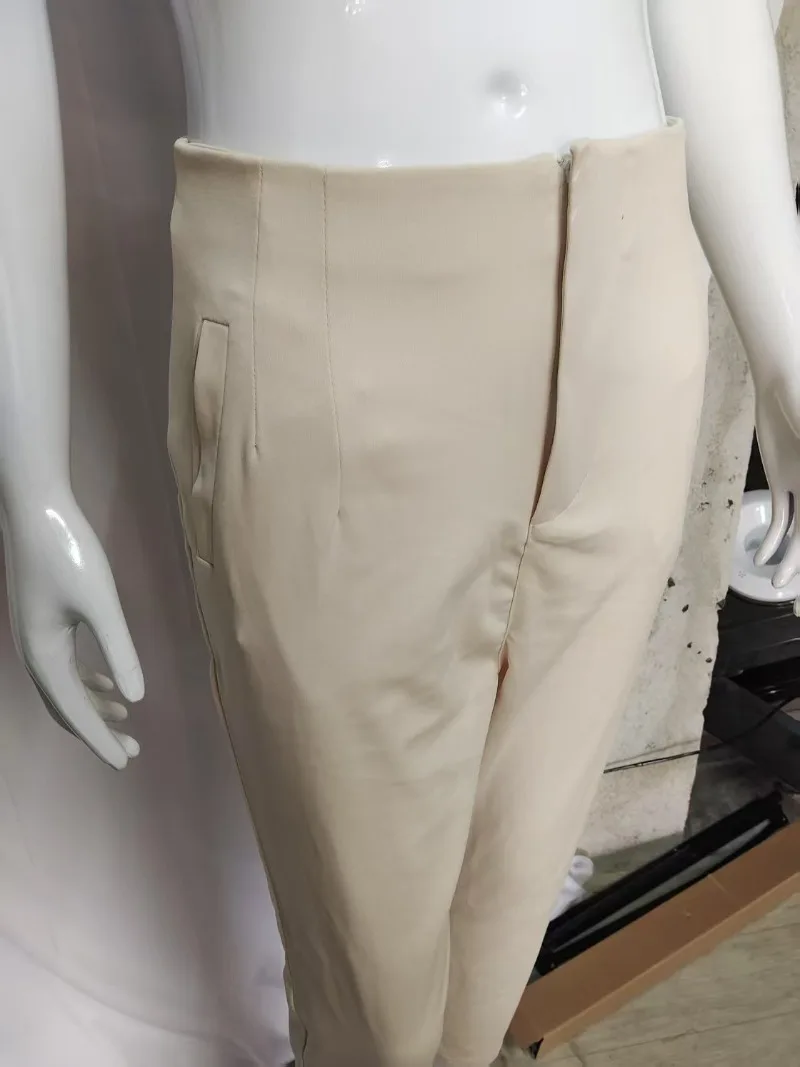 Women Pants High Waist Solid Pockets Pencil Pants Ankle Length Slim Fit Office Lady Zipper Flat Summer 2026 Slight Strech 20 Sa6fe5fb54ec645b8826c5ca14bbca838K